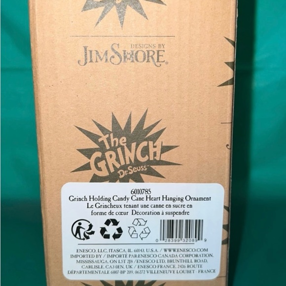 Enesco Jim Shore Grinch Holding Candy Cane Heart. - Picture 2 of 6